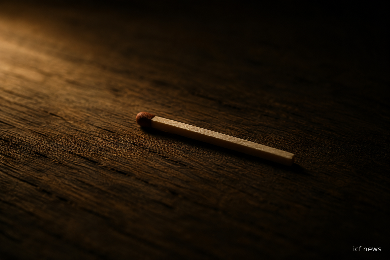 Allumette intacte, non frottée, posée sur une table de bois