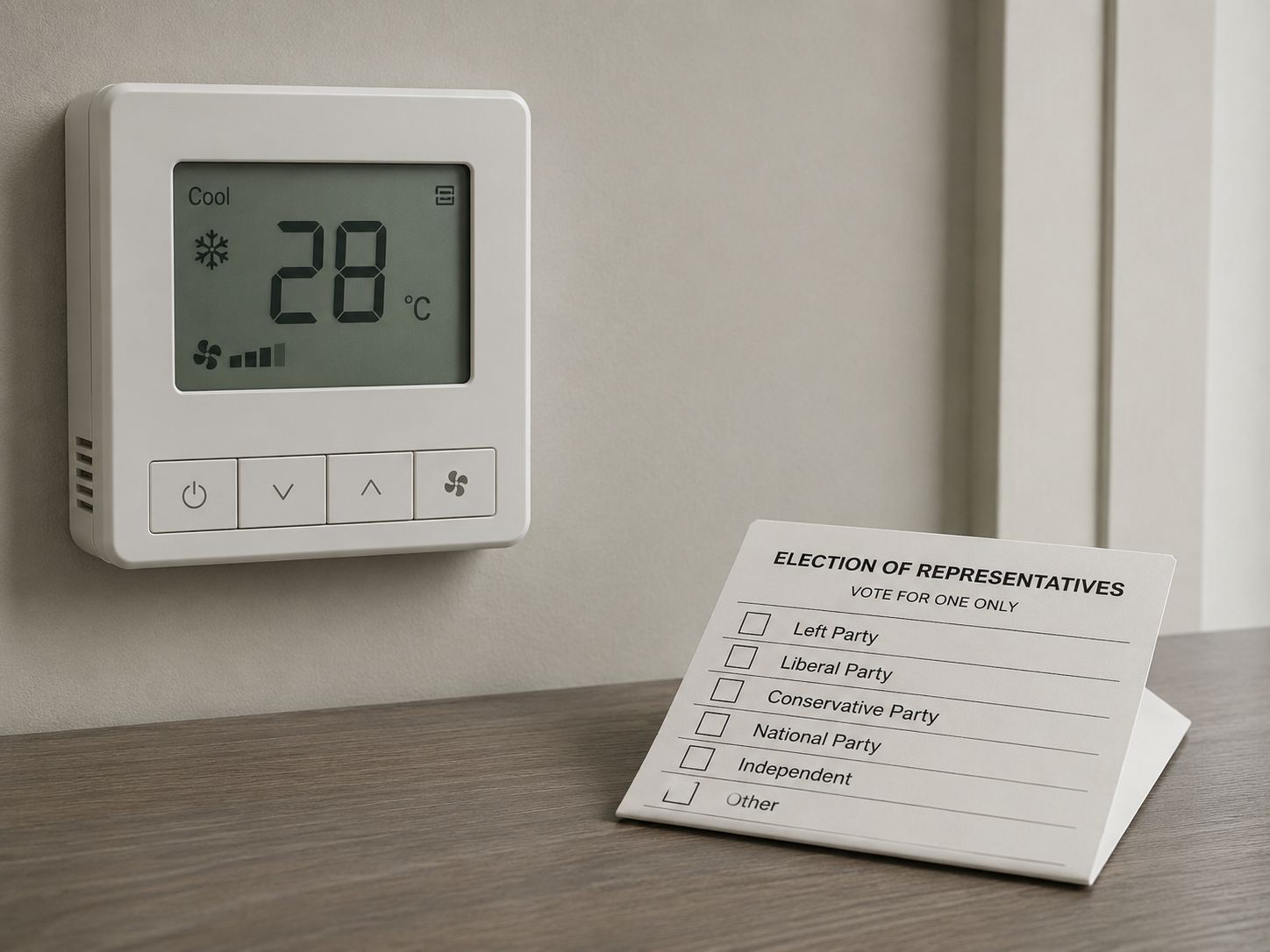 Thermostat et bulletin de vote