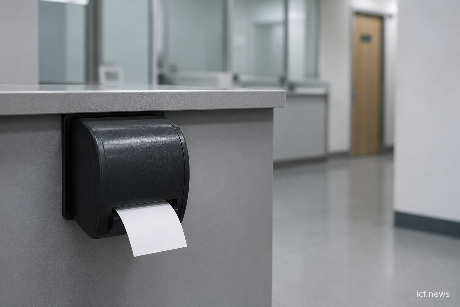 Distributeur de tickets d'attente sur comptoir administratif